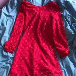 Love Fire Fuschia Floral Long Sleeve Dress Size S